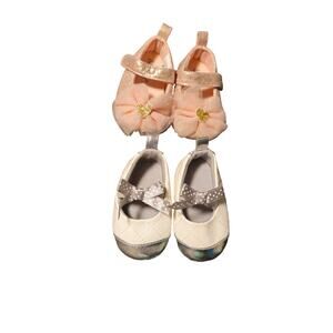 So 'Dorable & Stepping Stones Baby Shoe Bundle –Size 1– Pink/Gold + White/Silver